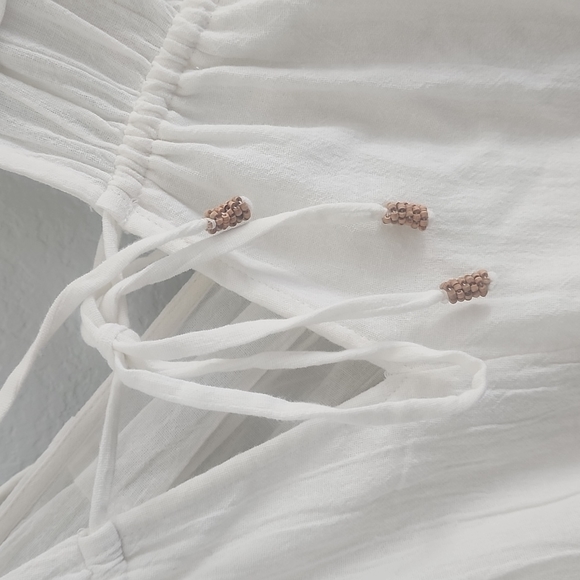 Nwt. Free people oversized lined white maxi dress beach cover up - Picture 5 of 8